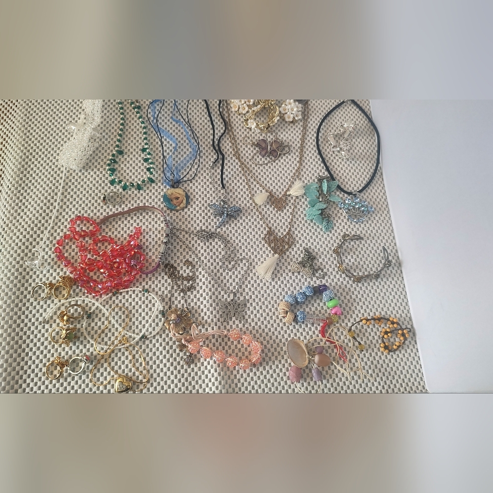 Jewelry Lot Kids Costume Necklaces Rings